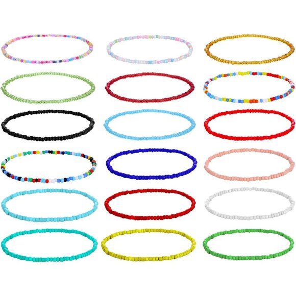 8-11 Inch Bohemian Beaded Anklet Bracelets – Perfect Summer Foot Accessories - Picture 1 of 3